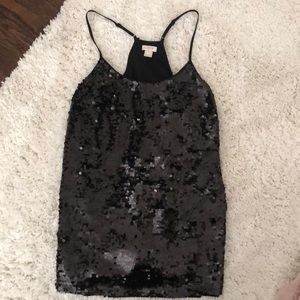 JCrew black sequin tank